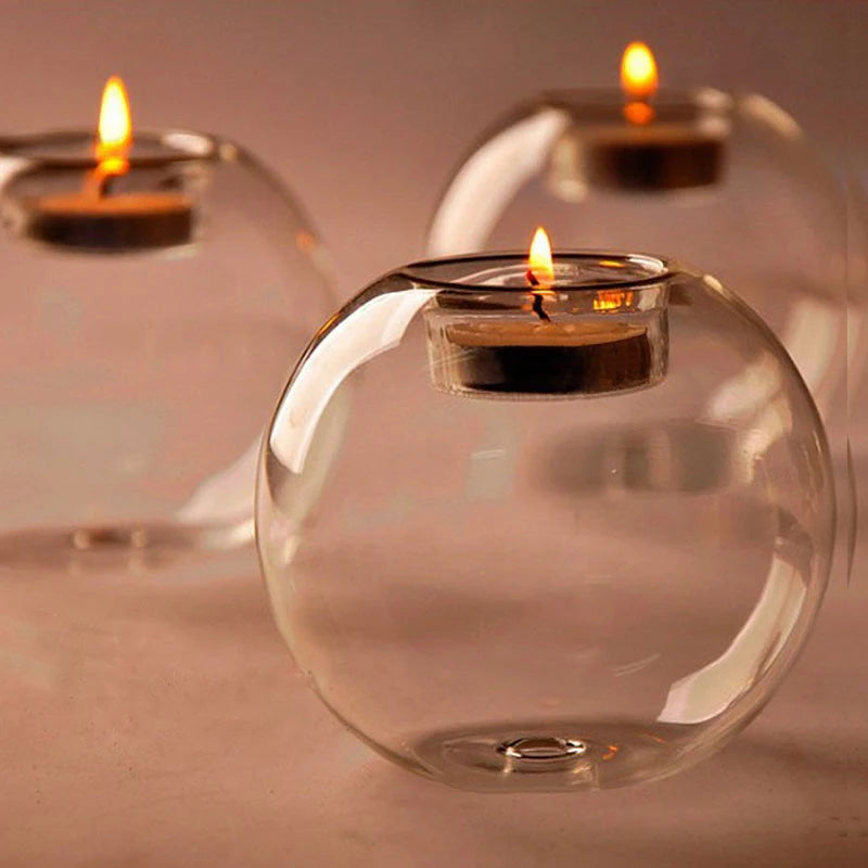 Elegant Round Glass Candle Holder